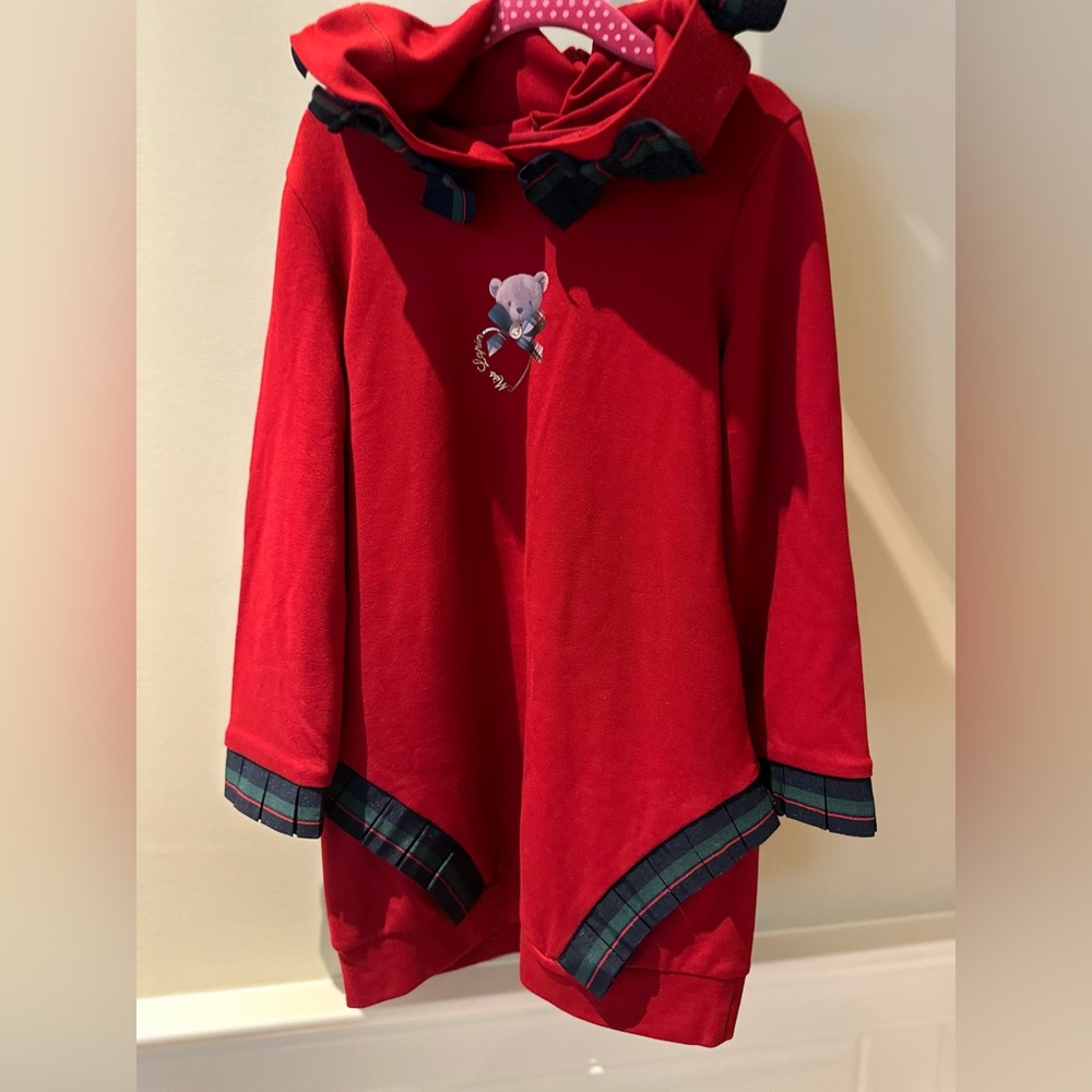 Lapin house teddy bear hooded dress size 5 (like new)